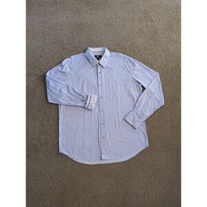 Butter Cloth Performance Shirt Men XL Stripe geometric Flip Cuff Stretch Modern